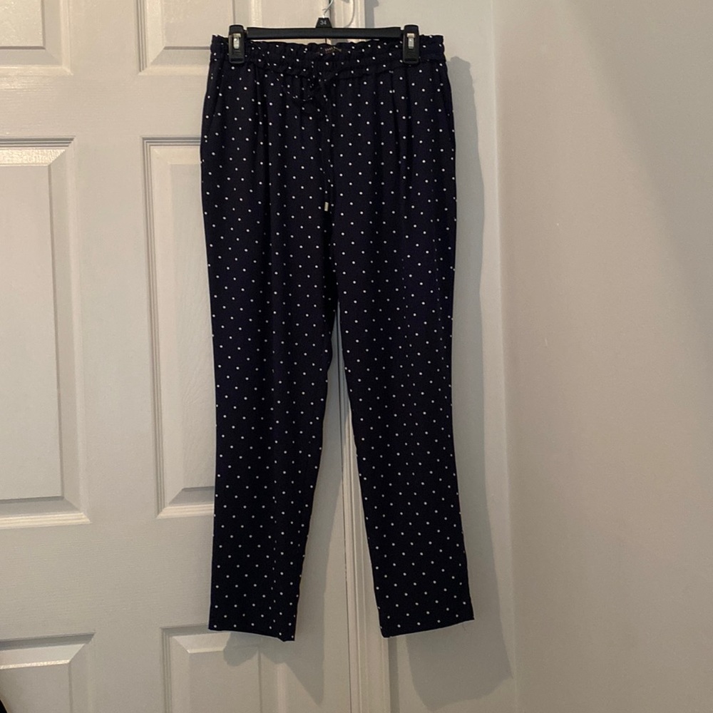 Zara Navy with with polka dot pants